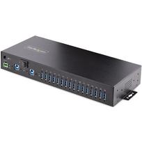 StarTech.com 16-Port Industrial USB 3.0 Hub 5Gbps, Metal, DIN/Surface/Rack Mountable, ESD Protection, Terminal Block Power, up to 120W Shared USB Charging, Dual-Host Hub/Switch (5G16AINDS-USB-A-HUB) - Hub - industriell - 16 x USB 3.2 Gen 1 - Desktop, an Rack montierbar, an DIN-Schiene montierbar