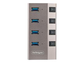 StarTech.com 4-Port Self-Powered USB-C Hub with Individual On/Off Switches, USB3.0 5Gbps Expansion Hub w/Power Supply, Desktop/Laptop USB-C to USB-A Hub, 4x BC 1,2 (1,5A), USB Type C Hub - USB-C/A Host Cables (5G4AIBS-USB-HUB-EU) - Hub - 4 x USB 3,2 Gen 1 - Desktop (5G4AIBS-USB-HUB-EU)