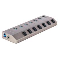 StarTech.com 7-Port Self-Powered USB-C Hub with Individual On/Off Switches, USB3.0 5Gbps Expansion Hub w/Power Supply, Desktop/Laptop USB-C to USB-A Hub, 7x BC 1,2 (1,5A), USB Type C Hub - USB-C/A Host Cables (5G7AIBS-USB-HUB-EU) - Hub - 7 x USB 3,2 Gen 1 - Desktop (5G7AIBS-USB-HUB-EU)