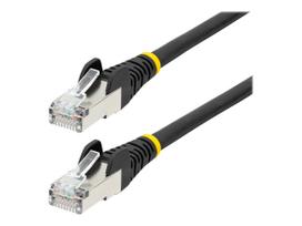 StarTech.com 7.5m CAT6a Ethernet Cable - Black - Low Smoke Zero Halogen (LSZH) - 10GbE 500MHz 100W PoE++ Snagless RJ-45 w/Strain Reliefs S/FTP Network Patch Cord - Patch-Kabel - RJ-45 (M) zu RJ-45 (M) - 7.5 m - S/FTP - CAT 6a - IEEE 802.3bt - halogenfrei, geformt, ohne Haken, verseilt - Schwarz