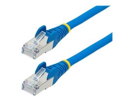 StarTech.com 7.5m CAT6a Ethernet Cable - Blue - Low Smoke Zero Halogen (LSZH) - 10GbE 500MHz 100W PoE++ Snagless RJ-45 w/Strain Reliefs S/FTP Network Patch Cord - Patch-Kabel - RJ-45 (M) zu RJ-45 (M) - 7.5 m - S/FTP - CAT 6a - IEEE 802.3bt - halogenfrei, geformt, ohne Haken, verseilt - Blau