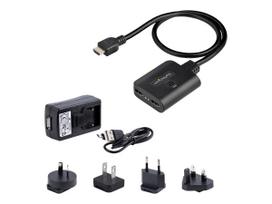 StarTech.com 2-Port HDMI Splitter 4K 60Hz - HDMI 2.0 Video - 4K HDMI Splitter 2,50cm (1) 2Out - 1x2 HDMI Verteiler 4k - HDR/HDCP - Dual HDMI Splitter - 50 cm Integriertes HDMI Kabel - Scaler (HDMI-SPLITTER-4K60UP)