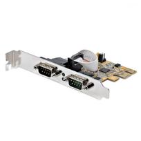 StarTech.com 2-Port PCI Express Serial Card, Dual Port PCIe to RS232 (DB9) Serial Interface Card, 16C1050 UART, Standard or Low Profile Brackets, COM Retention, For Windows & Linux - PCIe to Dual DB9 Card (21050-PC-SERIAL-LP) - Serieller Adapter - PCIe 2.0 Low-Profile - RS-232 x 2 - Gelb