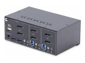 StarTech.com 2-Port Dual-Monitor DisplayPort KVM Switch, 4K 60Hz, 2x USB 5Gbps Hub Ports, 2x USB 2,0 HID Ports, Hotkey and Push-Button Switching, TAA Compliant - ESD Level 3 Protection (P2DD46A2-KVM-SWITCH) - KVM-/Audio-/USB-Switch - 2 x KVM/Audio/USB - 1 lokaler Benutzer - Desktop - TAA-konform (P2DD46A2-KVM-SWITCH)