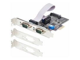 StarTech.com 2-Port Serial PCIe Card, Dual-Port PCI Express to RS232/RS422/RS485 (DB9) Serial Card, Low-Profile Brackets Incl., 16C1050 UART, TAA-Compliant, Windows/Linux, TAA Compliant - Level-4 ESD Protection (2S232422485-PC-CARD) - Serieller Adapter - PCIe Low-Profile - RS-232 x 2 - Schwarz - TAA-konform (2S232422485-PC-CARD)