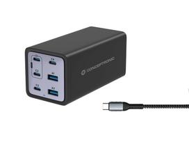 Conceptronic Netzteil - 200 Watt - Power Delivery 3.1, QC 3.0, PD 3.0 - 6 Ausgabeanschlussstellen (4 x USB-C, 2 x 9-polige USB Typ A)