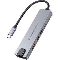 Conceptronic Dock 6-in-1 USB-C->HDMI 2xUSB-A USB-C GbE 140W (DONN29G)