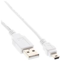 InLine® USB 2.0 Mini-Kabel, USB A Stecker an Mini-B Stecker (5pol.), weiß, 0,5m (31805W)
