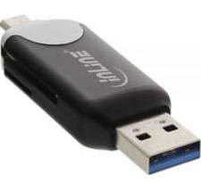 InLine® USB OTG Cardreader mit USB 3.0 und Micro-USB 2.0 Dual Interface, für SDXC und microSDXC (66779C)