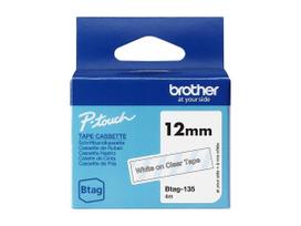 Brother BTAG-135 - Weiß auf durchsichtig - Rolle (1,2 cm x 4 m) 1 Kassette(n) Hängebox - Etikettenband (BTAG135)