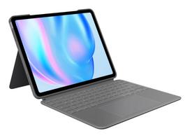Logitech Combo Touch - Tastatur und Foliohülle - mit Trackpad - hintergrundbeleuchtet - Apple Smart connector - QWERTY - Spanisch - Oxford Gray - für Apple 13-inch iPad Air (M2) (920-012614)