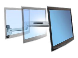 Ergotron LX Sit-Stand Wall Mount LCD Arm - Befestigungskit (Wandarm, Aufbauplatte, VESA-Adapter, extension arm bracket) für LCD-Display - Aluminium - Polished Aluminum - Bildschirmgröße: 106,7 cm (42) - Montageschnittstelle: 100 x 100 mm, 75 x 75 mm, 200 x 200 mm, 200 x 100 mm - Wandmontage möglich (45-353-026)