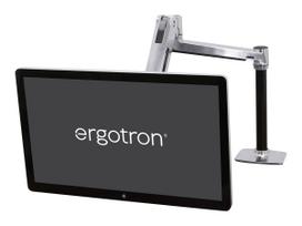 Ergotron LX HD Sit-Stand Desk Mount LCD Arm - Tischhalterung für LCD-Display - verriegelbar - Aluminium - Polished Aluminum - Bildschirmgröße: bis zu 116,8 cm (bis zu 116,80cm (46) )