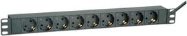 ROLINE - Steckdosenleiste (Rack - einbaufähig) - 250 V - 3600 Watt - Ausgangsbuchsen: 9 - 1U - 48.3 cm (19) - 2 m - Schwarz (19.07.1621)