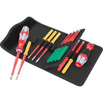 Kraftform Kompakt VDE Stainless 17 extra slim 1 Tool Finder, 17-teilig, Schraubendreher rot/blau, inkl. 2 Steckgriffe, VDE-Wechselklingen