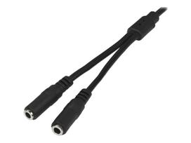 StarTech.com Schlankes Stereo-Splitter-Kabel - 3,5-mm-Stecker auf 2x 3,5-mm-Buchse - Audio-Splitter - 28 AWG - Mini-Phone Stereo 3,5 mm (M) - Mini-Phone Stereo 3,5 mm (W) - 20cm - Schwarz (MUY1MFFS)