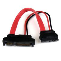 StarTech.com Slimline SATA auf SATA Adapter mit Strom Buchse/Stecker - SATA-Adapter - Serial ATA 150/300/600 - Slimline SATA 13-polig (W) - 22-poliges SATA (M) - Rot (SLSATAADAP6)