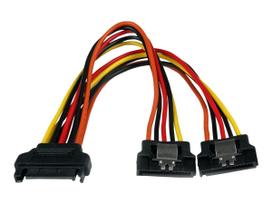 StarTech.com SATA Y-Strom-Adapterkabel mit Verriegelungs Clip 15cm - S-ATA Y Splitter Stromkabel St/Bu - Netz-Splitter - 15 PIN SATA Power (W) - 15 PIN SATA Power (M) - 15,24 cm - mit Verriegelung (PYO2LSATA)