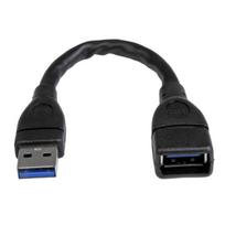 StarTech.com USB3.0 Extension Adapter Cable A to A - USB-Verlängerungskabel - 9-polig USB Typ A (M) - 9-polig USB Typ A (W) - 15,2 cm (USB3.0) - geformt - Schwarz (USB3EXT6INBK)