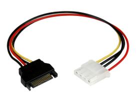 StarTech.com SATA auf Molex LP4 Stromadapter - Bu/St - Netzteil - 15 PIN SATA Power (M) - interne Stromversorgung, 4-polig (W) - 30,48 cm (LP4SATAFM12)