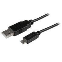 StarTech.com Mobile Charge Sync USB to Slim Micro USB Cable for Smartphones and Tablets - A to Micro B - USB-Kabel - USB Typ A, 4-polig (M) - 5-polig Micro-USB Typ B (M) - 2,0m (USB/USB2.0) - Schwarz (USBAUB2MBK)