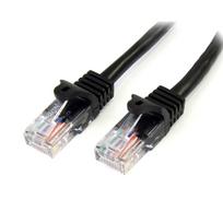 StarTech.com Snagless Cat 5e UTP Patch Cable - Patch-Kabel - RJ-45 (M) - RJ-45 (M) - 1,0m - UTP - CAT 5e - glatt - Schwarz (45PAT1MBK)