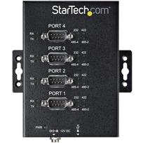StarTech.com 4 Port industrieller USB auf RS232/ 422/ 485 Serieller Adapter - 15kv ESD Schutz - USB zu Seriell Adapter - Serieller Adapter - USB 2.0 - RS-232/422/485 x 4 + USB 2.0 x 1 - Schwarz
