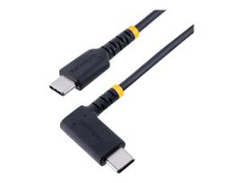 StarTech.com 3ft (1m) USB C Charging Cable Right Angle, 60W PD 3A, Heavy Duty Fast Charge USB-C Cable, USB 2.0 Type-C, Durable and Rugged Aramid Fiber, S20/iPad/Pixel - High Quality USB Charging Cord (R2CCR-1M-USB-CABLE) - USB-Kabel - USB-C (M) gerade zu USB-C (M) rechtwinklig - USB 2.0 - 3 A - 1 m - Schwarz