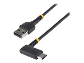 StarTech.com 15,20cm (6) (15cm) USB A to C Charging Cable Right Angle, Heavy Duty Fast Charge USB-C Cable, USB 2.0 A to Type-C, Durable and Rugged Aramid Fiber, 3A, S20/iPad/Pixel - High Quality Short USB Charging Cord (R2ACR-15C-USB-CABLE) - USB-Kabel - USB (M) gerade zu USB-C (M) rechtwinklig - Thunderbolt 3 / USB 2.0 - 3 A - 15 cm - Schwarz