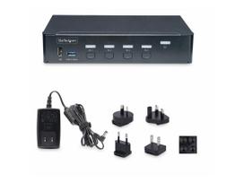 StarTech.com 4-Port DisplayPort KVM Switch, 4K 60Hz, TAA Compliant - KVM-/Audio-/USB-Switch - 4 x KVM/Audio/USB - 1 lokaler Benutzer - Desktop - TAA-konform (P4AD122-KVM-SWITCH)