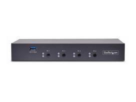 StarTech.com 4-Port KM Switch with Mouse Roaming, USB Switch for Keyboard/Mouse, 3.5mm and USB Audio, Peripheral Sharing for 4 Computers, USB 3.0 Switcher, TAA Compliant - Hotkey/Pushbutton Switching (P4A20132-KM-SWITCH) - Tastatur-/Mausschalter - 1 lokal (P4A20132-KM-SWITCH)