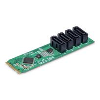 StarTech.com 4-Port M.2 to SATA Adapter Card, M.2 PCIe 3.0 to SATA HDD/SSD Expansion Card, ASM1064 Chipset, M.2 NVMe to 4x HDD/SSD for Windows/macOS/Linux - Schnittstellenadapter - SATA - M.2 Card - grün (4P-SATA-M2-ADAPTER)