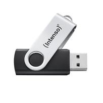 Intenso USB-Stick Office Line, 128GB, USB-A, 3.2 Gen 1x1, schwarz-silber, 128GB, USB Typ-A, 3.2 Gen 1 (3.1 Gen 1), Drehring, Schwarz, Silber