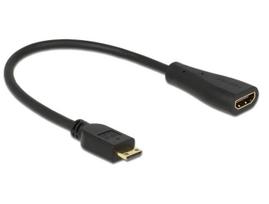 DeLOCK - Video-/Audio-/Netzwerkkabel - HDMI - 32 AWG - HDMI, 19-polig (M) - Mini-HDMI, 19-polig (W) - 23cm - Schwarz (65650)