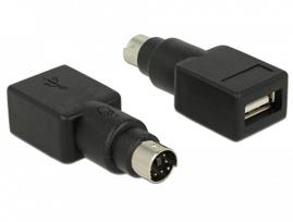 DeLOCK - Tastatur- / Maus-Adapter - PS/2 (M) bis USB (W) - Schwarz (65898)