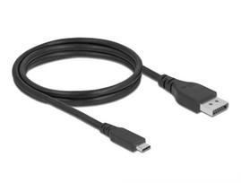 Delock - DisplayPort-Kabel - 24 pin USB-C (M) zu DisplayPort (M) - USB 3,2 Gen 2 / DisplayPort 1,4 - 1,5m - unterstützt 8K 60 Hz (7680 x 4320), unterstützt 4K 240 Hz (3840 x 2160) - Schwarz (86040)