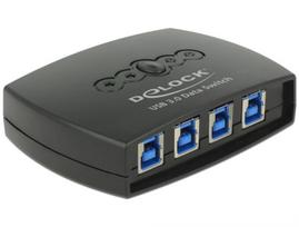 Delock USB3.0 Sharing Switch 4 - 1 - USB-Umschalter für die gemeinsame Nutzung von Peripheriegeräten - 4 x SuperSpeed USB3.0 - Desktop (87724)