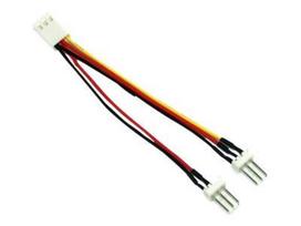 InLine® Lüfter Adapterkabel, 3-pol Molex Bu. an 2x 3-pol Molex St. (33433)