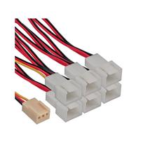 InLine - Lüfter Adapterkabel - 3-Pol Molex (W) - 6 x 3-Pol Molex (W) - 15 cm (33436)