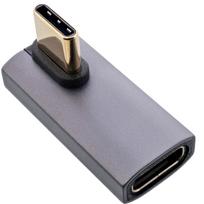 InLine USB4 Adapter - USB-C Stecker/Buchse vertikal rechts/links gewinkelt - grau (35900H)