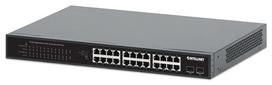Intellinet 24-Port Gigabit Ethernet PoE+ Switch with 2 SFP Ports IEEE 802.3at/af (PoE+/PoE) Compliant, PoE Power Budget of 370 W, Two 1G SFP Open Slots, 19 Rackmount