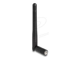 DeLock WLAN 802.11 ac/ax/a/b/g/n Antenne RP-SMA Stecker 2 dBi omnidirektional mit Kippgelenk schwarz