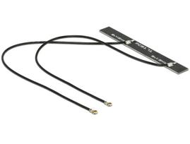 DeLOCK WLAN WiFi 6E Twin Antenna 2 x MHF IV 802,11 ac/a/h/b/g/n 5 dBi 150 mm PCB internal self adhesive - Antenne - 802,11 a/h/b/g/n/ac - 5 dBi - Schwarz (89454)