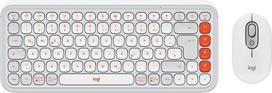 Logitech POP Icon Combo - Tastatur-und-Maus-Set - kabellos - Bluetooth LE - QWERTZ - Deutsch - Off White, orange (920-013107)