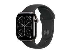 Apple Watch Series 11 GPS + Cellular 42mm Slate Titanium Case with Black Sport Band - M/L