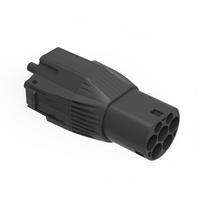 Steckeraufsatz für Ladesäulen Typ 2, max. 32A, 22kW, Adapter schwarz/rot, für NRGkick Ladeeinheit