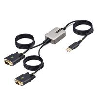StarTech.com 13ft (4m) 2-Port USB to Serial Adapter Cable, Interchangeable DB9 Screws/Nuts, COM Retention, USB-A to DB9 RS232, FTDI, Level-4 ESD Protection, Windows/macOS/ChromeOS/Linux - Rugged TPE Construction (2P6FFC-USB-SERIAL) - Kabel USB / seriell - (2P6FFC-USB-SERIAL)