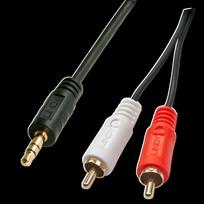 Lindy Premium - Audiokabel - RCA x 2 (M) bis stereo mini jack (M) - 1,0m - Schwarz - geformt (35680)