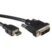Value DVI / HDMI connection cable DVI-D 18+1-pin plug, HDMI-A plug 1.00 m Black 11.99.5519 Shielded,