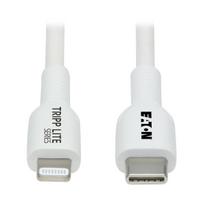 EATON TRIPPLITE Safe-IT USB-C to Lightning Sync/Charge Antibacterial Cable M/M MFi Certified White 1m 3,3 ft. (M102AB-01M-WH)
